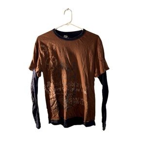 Drifter (Best When Worn) Double Layer Long Sleeve T-Shirt - Blue and Brown - M